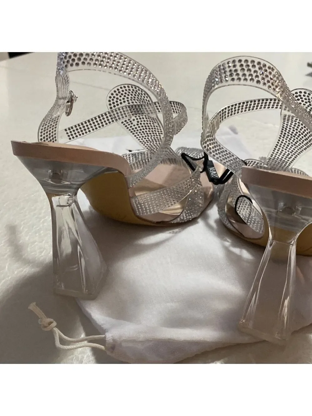 Zara VINYL HEELED CAGE TRANSPARENT SANDALS SZ US 10 EU 41 - Picture 9 of 12